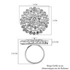 Handgearbeiteter Polki-Diamant Ring, 925 Silber platiniert (Größe 17.00) ca. 1.00 ct image number 4