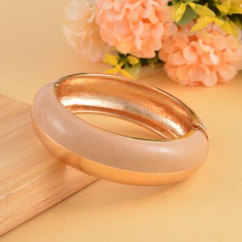 Emaillierter Armreif, Elegantes Design, 19 cm, ca. 64g, grau