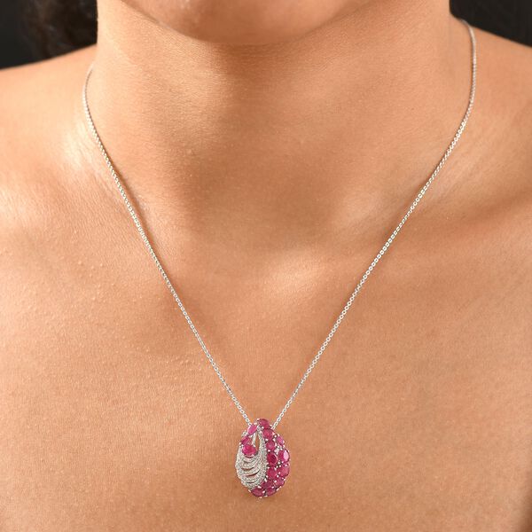 Afrikanischer Rubin und Zirkon Anhänger mit  45cm Kette - 3,88 ct. image number 2