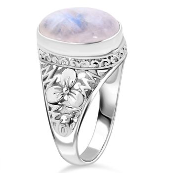 Royal Bali Kollektion- Regenbogen Mondstein Ring - 10,41 ct.