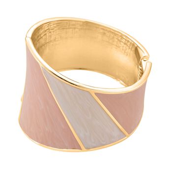 Emaille-Armreif im Colorblock-Design, 17cm, Pfirsich-Pink