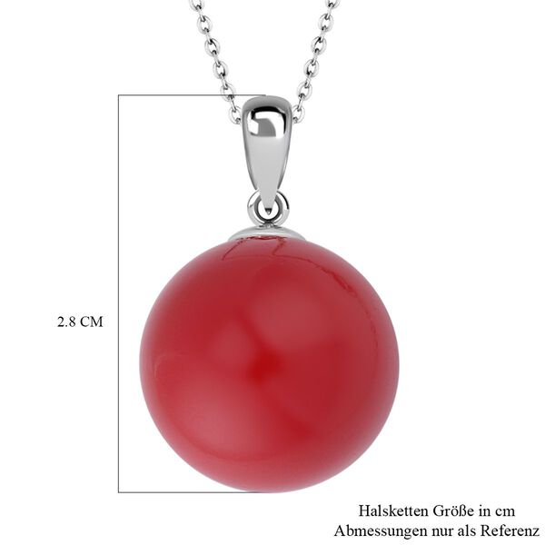 Muschelkernperle Schmuckset, Rot, 925 Silber rhodiniert, Edelstahl Kette image number 7