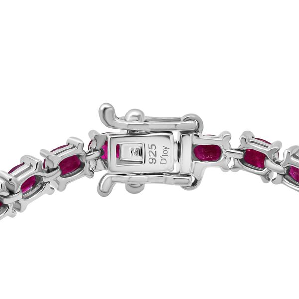 Nat&uuml;rlicher burmesischer Rubin Armband ca. 19 cm 925 Silber rhodiniert ca. 9.16 ct image number 2