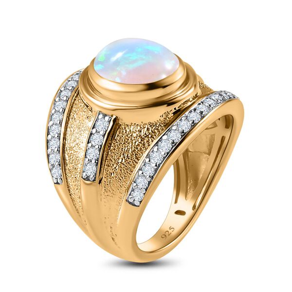 AA natürlicher, äthiopischer Welo Opal und Zirkon-Ring - 2,35 ct. image number 5