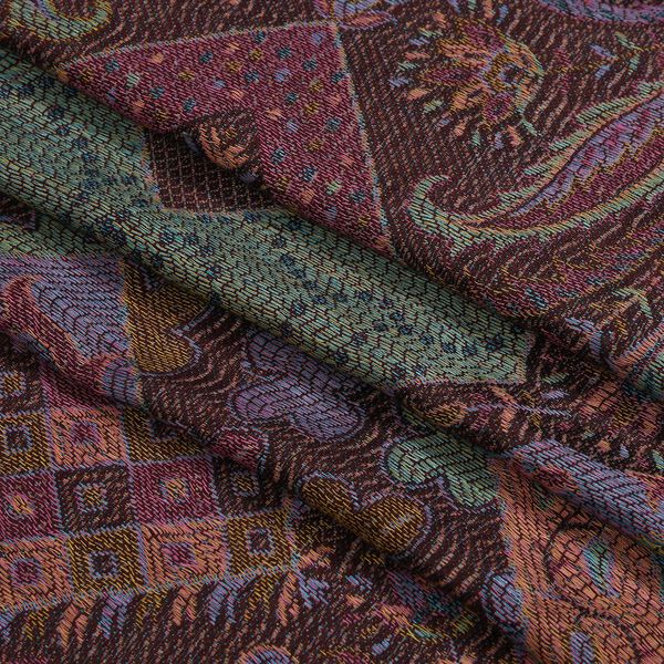 Schal mit Paisley-Muster und Fransen, Einheitsgröße, Dunkelkaffeebraun image number 5