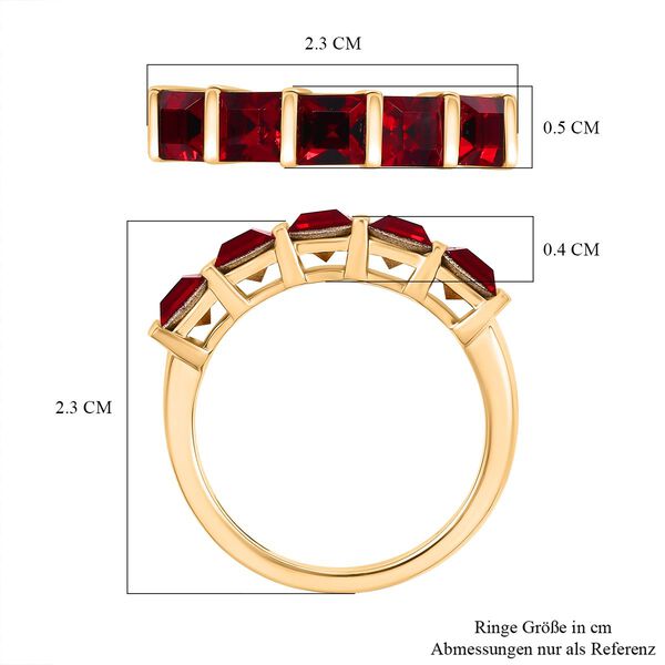 J Francis gefertigt mit SWAROVSKI- Siam Farbe Swarovski Kristall Ring, 925 Silber vergoldet image number 7