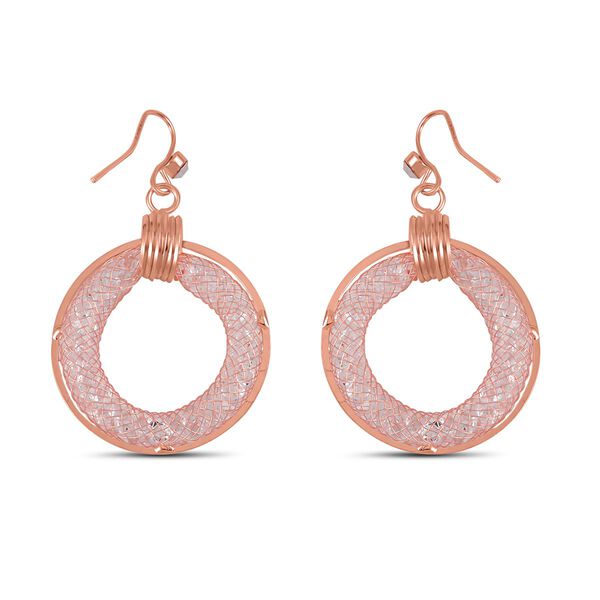 Weißer Kristall Ohrringe Reines Messing image number 5