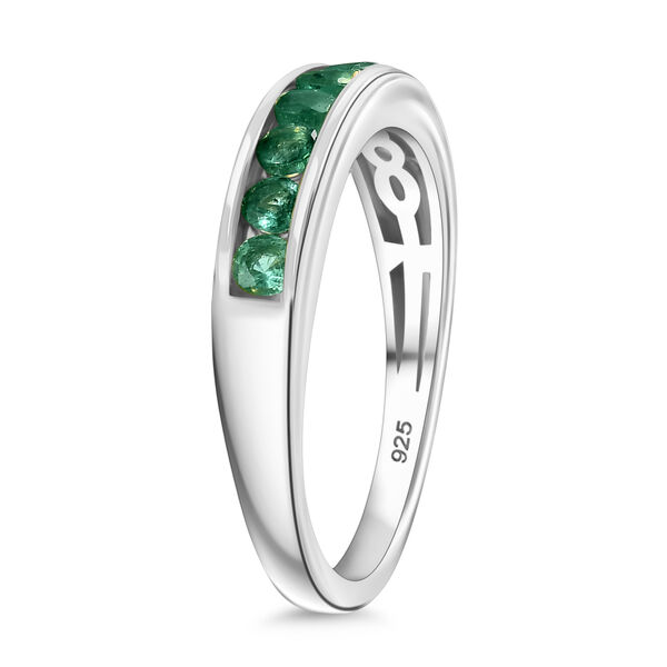 Socoto Smaragd Ring 925 Silber platiniert (Gr&ouml;&szlig;e 19.00) ca. 0,58 ct image number 4