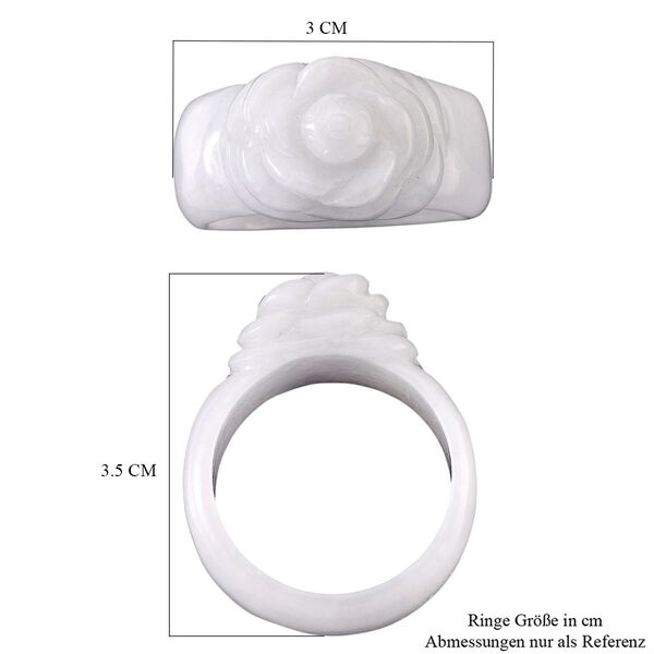EXTREM SELTEN Nat&uuml;rliche Wei&szlig;e Jade Ring (Gr&ouml;&szlig;e 19.00) ca. 45.00 ct image number 6
