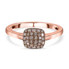 Natürlicher Champagner Diamant Ring, 925 Silber Roségold Vermeil (Größe 16.00) ca. 0.25 ct