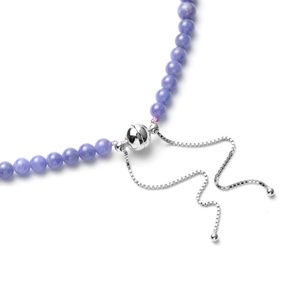 Tansanit-Halskette 45 cm mit Schieberkette 10 cm - 259 ct. image number 4