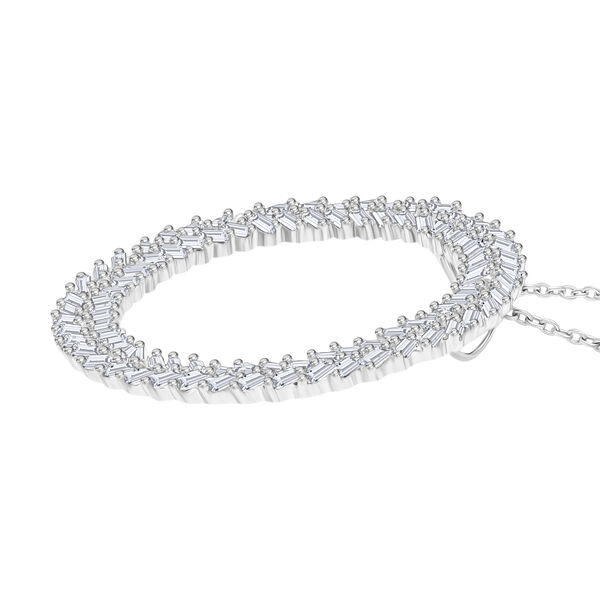 LUXURIANT SGL zertifizierter VS-EF Labor Diamant Anh&auml;nger mit 50cm Kette, 925 Silber rhodiniert - 1 ct. image number 4