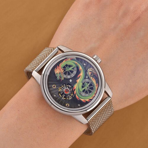 WILLIAM HUNT LIMITIERTE EDITION - Drachen Uhr Seiko Automatik Uhrwerk, 21 Jeweils, Saphir Mineralglas, 5 ATM Wasserdicht, Edelstahl image number 1