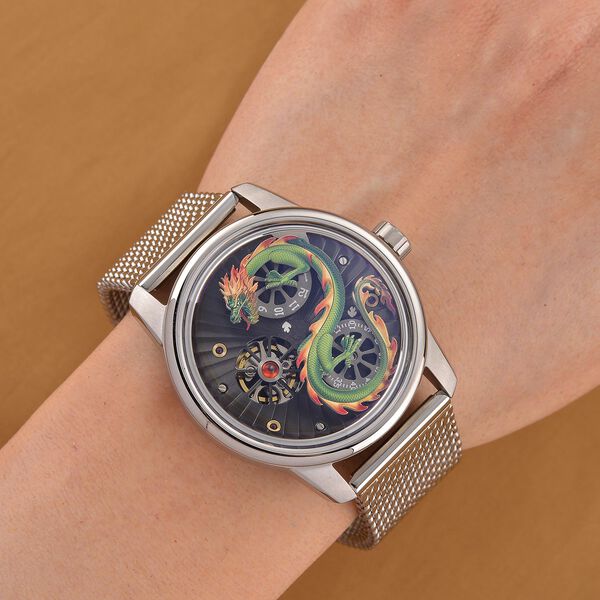 WILLIAM HUNT LIMITIERTE EDITION - Drachen Uhr Seiko Automatik Uhrwerk, 21 Jeweils, Saphir Mineralglas, 5 ATM Wasserdicht, Edelstahl image number 2