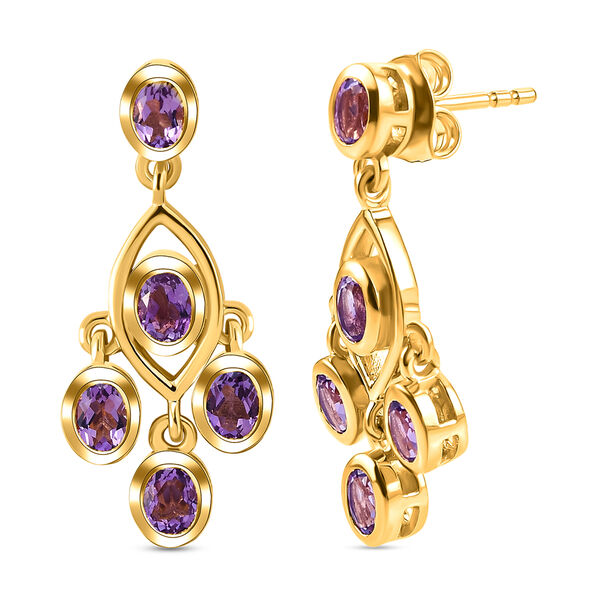 Nat&uuml;rliche, marokkanische Amethyst-Ohrringe, 925 Silber vergoldet ca. 1,52 ct image number 4