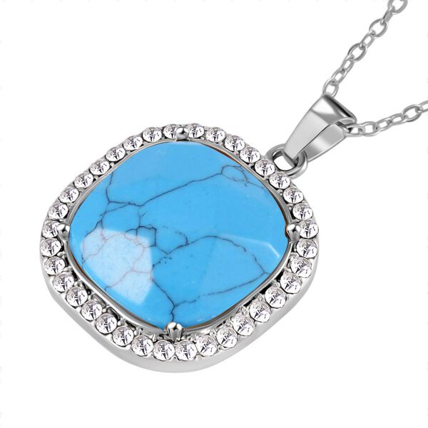 Blaues Howlit und wei&szlig;es Kristall-Schmuckset image number 7