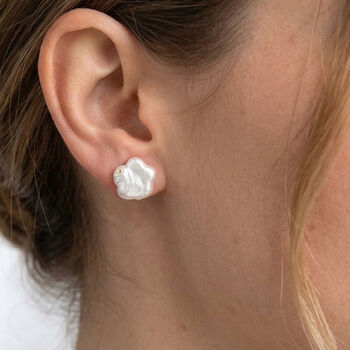 Keshi Perle florale Ohrstecker