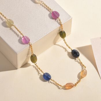 AA Multi Saphir Halskette, 60cm - 45 ct.