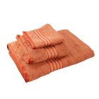 3er-Set 100% Ägyptische Baumwolle-Frotteehandtuch, Größe 76x137 cm, 41x71 cm und 30x30 cm, Kupferfarbe