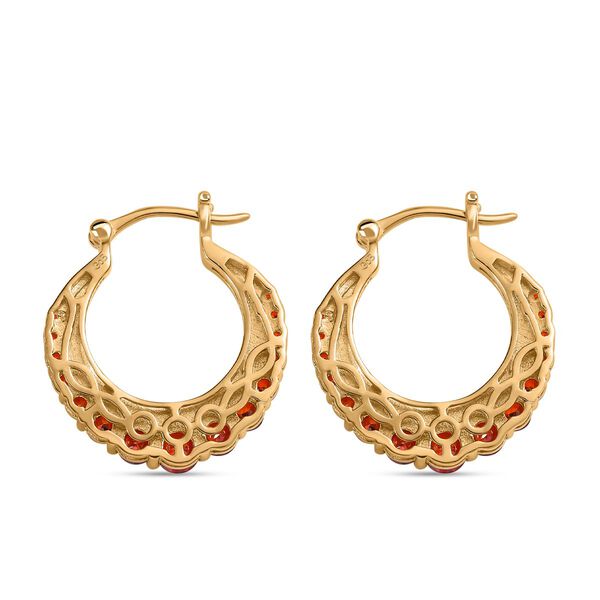 Granat Zirkonia Ohrringe, Messing vergoldet ca. 4.24 ct image number 5