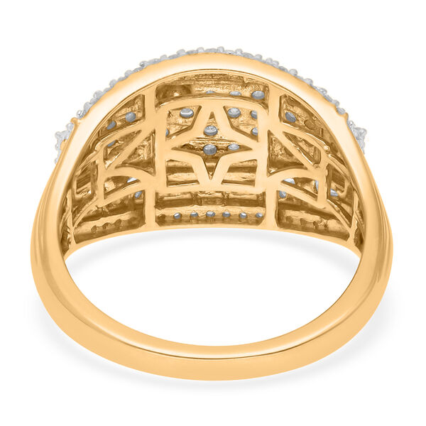 Wei&szlig;er Diamant Ring, 925 Silber Gelbgold Vermeil, (Gr&ouml;&szlig;e 16.00) ca. 1.00 ct image number 5