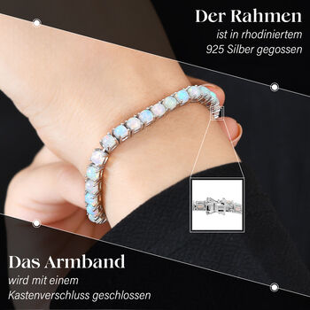 AA Nat&uuml;rlicher, &auml;thiopischer Welo Opal Armband ca. 20 cm 925 Silber rhodiniert ca. 9,04 ct.
