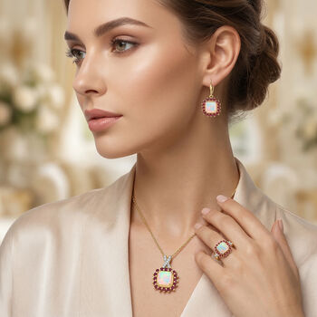 D'Joy &auml;thiopisches Welo Opal, Niassa Rubin und Moissanit Schmuckset