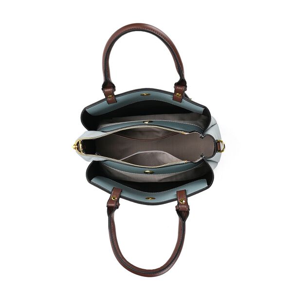 Vielseitige Umhängetasche aus echtem Leder mit abnehmbarem Schulterriemen, 30x14x24 cm, Blau image number 7