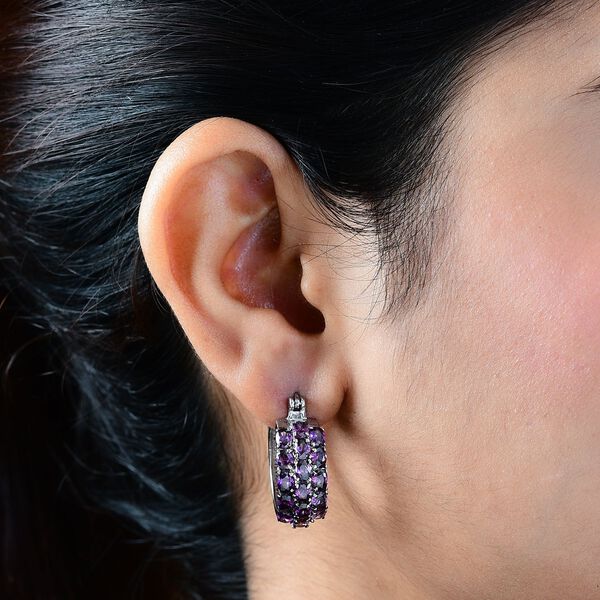 Amethyst Zirkonia Ohrringe,  Edelstahl ca. 8.51 ct image number 2