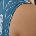 TAMSY bedrucktes Sommerkleid, geometrisches Muster, Blau und weiß image number 4