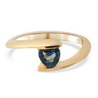 London Blau Topas Bypass Ring 925 Silber vergoldet  ca. 0,58 ct image number 0