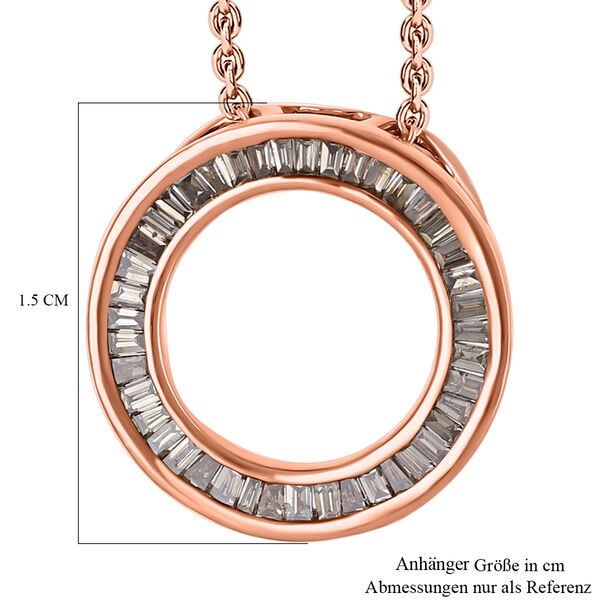 Nat&uuml;rlicher Champagner-Diamant-Anh&auml;nger mit 45+5cm Kette - 0,23 ct. image number 7