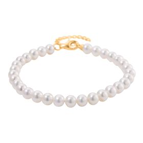 D'Joy Chinesische Akoya-Perle Armband ca. Flexibles cm 925 Silber vergoldet