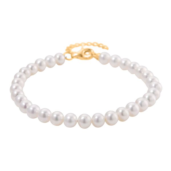 D'Joy Chinesische Akoya-Perle Armband ca. Flexibles cm 925 Silber vergoldet image number 0