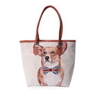 Jute Handtasche für Frauen, Hundemuster