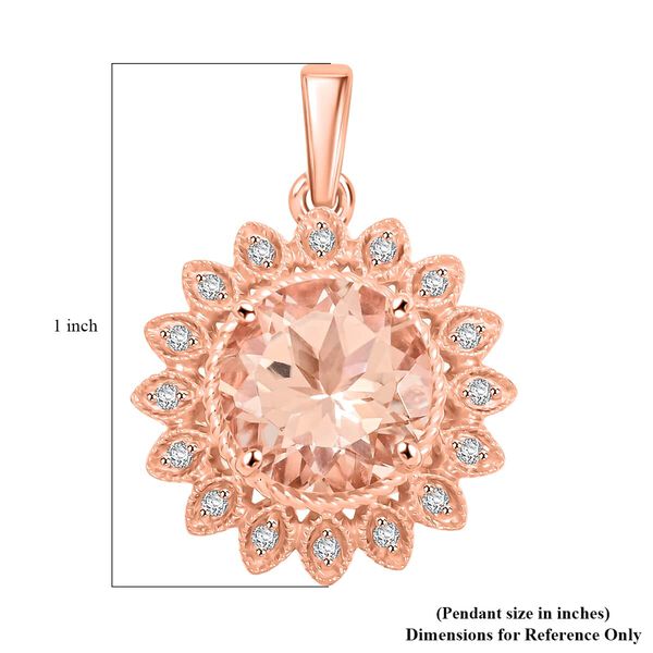 LUXORO zertifiziert und gepr&uuml;ft AAA Morganit und Diamant Anh&auml;nger in 417 Ros&eacute;gold - 3,50 ct. image number 4