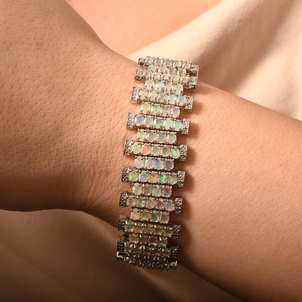 AA Natürlicher, äthiopischer Welo Opal Armband, ca. 18 cm, 925 Silber rhodiniert, ca. 17.82 ct image number 6