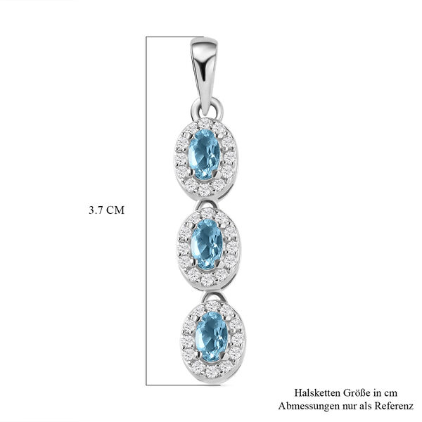 Espirito Santo Aquamarin und Zirkon-Anh&auml;nger in Silber, 1,03 ct. image number 5