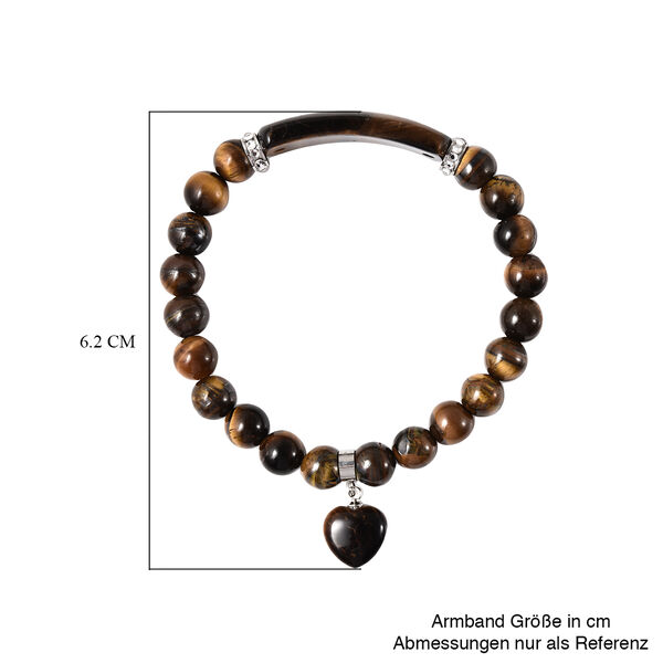 Gelbes Tigerauge und Kristall-Armband, 18 cm, Edelstahl ca. 119,50 ct image number 5