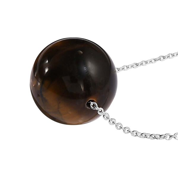 Tigerauge Halskette ca. 50 cm 925 Silber ca. 50.00 ct image number 4