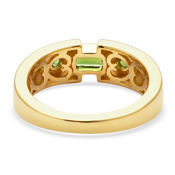 Nat&uuml;rlicher Chromdiopsid Ring 925 Silber vergoldet  ca. 0,35 ct image number 6