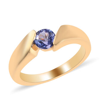 Tansanit Solit&auml;r Ring 925 Silber 585 Vergoldet