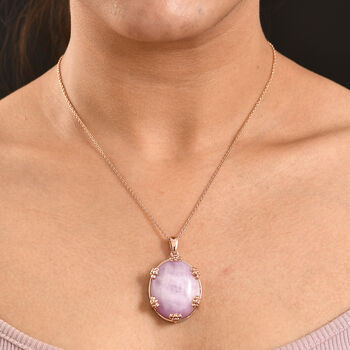 EverTrue Kunzit Anh&auml;nger mit 50cm Kette - 74 ct.