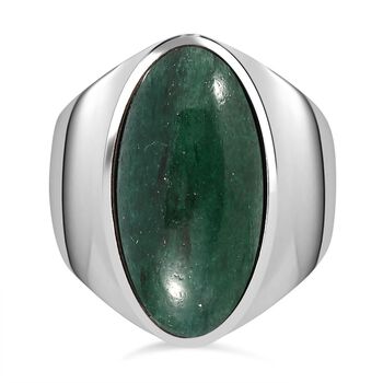 Gr&uuml;ner Aventurin Ring 316L Edelstahl (Gr&ouml;&szlig;e 17.00) ca. 9.91 ct