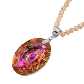 Oranger magischer Farb-Kristall Schmuckset ca. 60 cm + 5 cm Extender