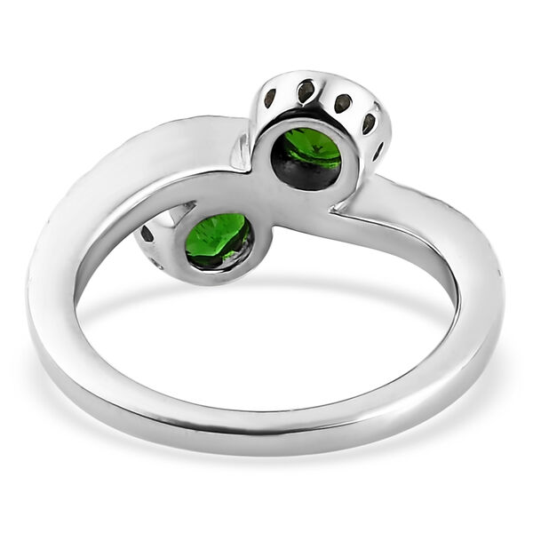 Nat&uuml;rlicher Chromdiopsid Bypass Ring 925 Silber bicolor  ca. 0,83 ct image number 6