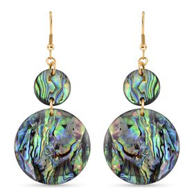 Abalone Muschel Ohrringe Reiner Edelstahl, goldfarben