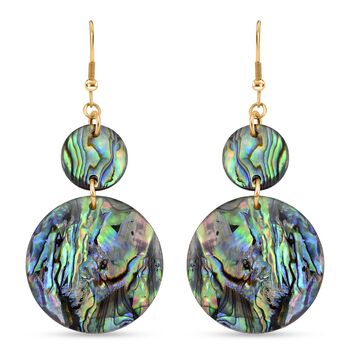 Abalone Muschel Ohrringe Reiner Edelstahl, goldfarben