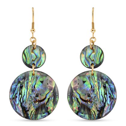 Abalone Muschel Ohrringe Reiner Edelstahl, goldfarben