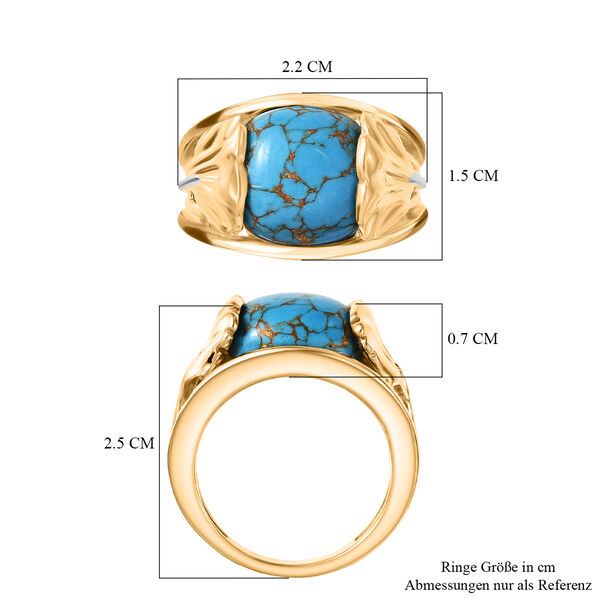 EVER TRUE Blaues T&uuml;rkis Ring Nickelfreies Messing Zweifarbige Beschichtung (Gr&ouml;&szlig;e 20.00) ca. 5,79 ct image number 6